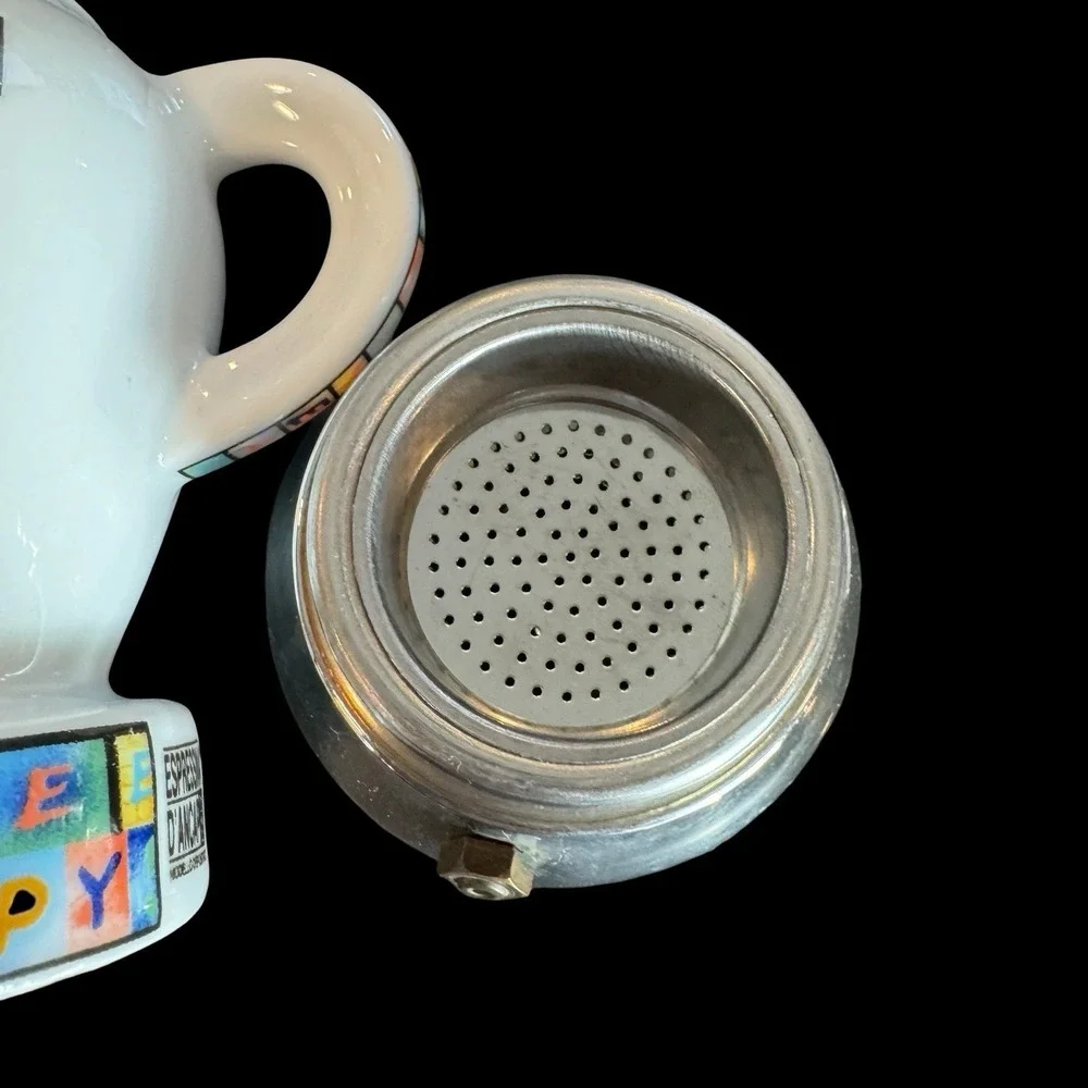 Vintage d'Ancap Espressina Porcelain Stovetop Espresso Maker Edizione Crossword
